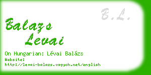 balazs levai business card