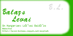 balazs levai business card